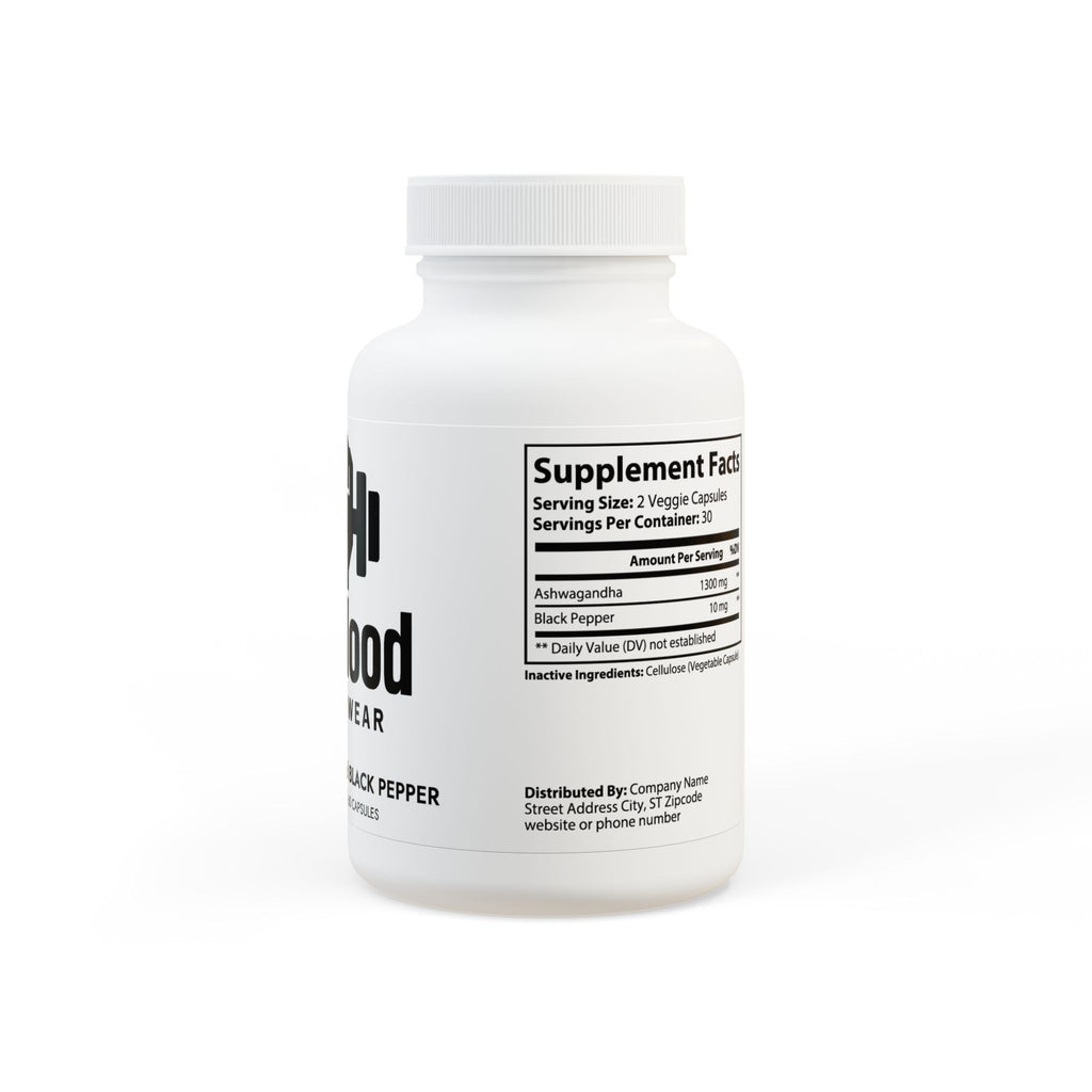 Ashwagandha and Black Pepper Supplement (60 capsules)
