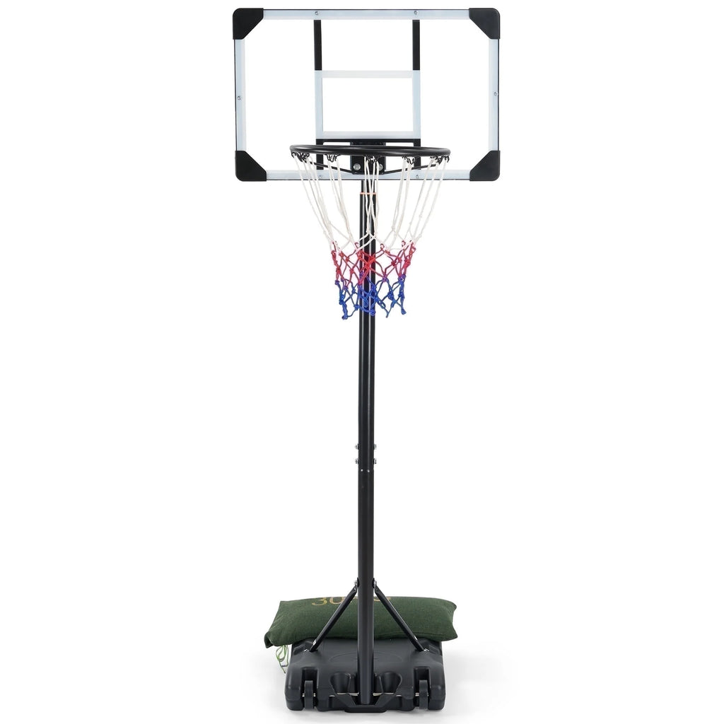28In Basketball Hoop Basketball Goal System Height Adjustable 5.1Ft to 7Ft Court for All Age Ranges Indoor Outdoor Use